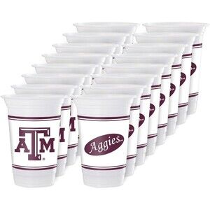 Texas A&M Aggies 16oz Plastic Cups 16-Pack Tableware Party Supplies Sports NEW